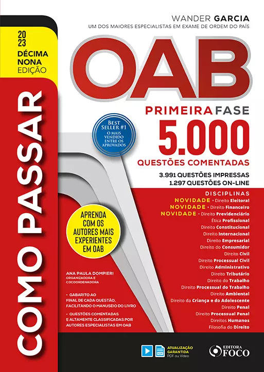 COMO PASSAR NA OAB  - 1ª FASE - 5.000 QUESTÕES COMENTADAS - 18 ª ED - 2022